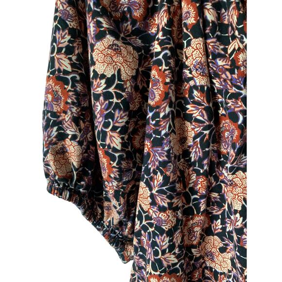 Ulla Johnson Evie Puff Sleeve Peasant Blouse Top in Midnight Floral, size 12 - Picture 5 of 9